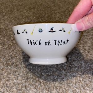 Retired Rae Dunn Ceramic Trick Or Treat‎ Halloween Cereal sized Bowl Orange